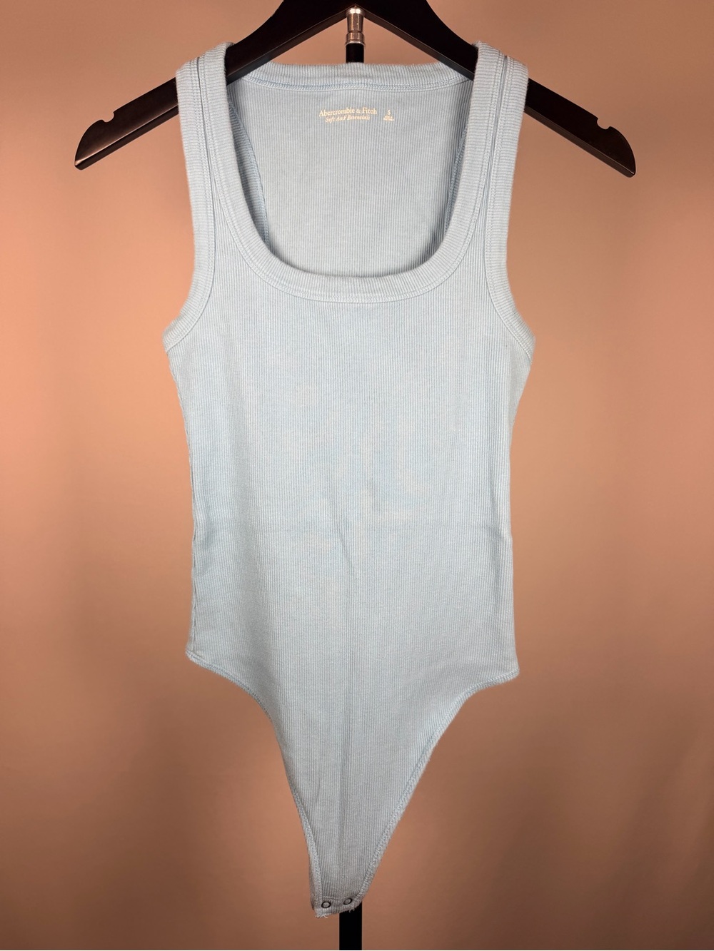 Abercrombie & Fitch Blue Ribbed Scoop Neck Bodysuit